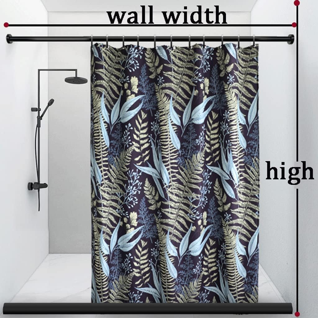 Best Shower Curtain Extra Long Shower Curtain with Hooks and Telescopic Rod Tub Curtains Shower Curtain Liners Polyester Fabric Bathroom Curtain Bath Decor (A 200x180cm)