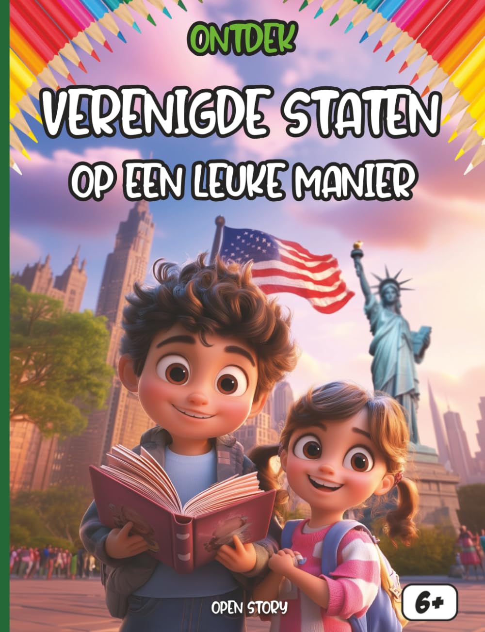 Ontdek de Verenigde Staten op een leuke manier: Een leuk en educatief ontdekkingsboek voor nieuwsgierige kinderen met geschiedenis, cultuur, quizvragen en kleurplaten