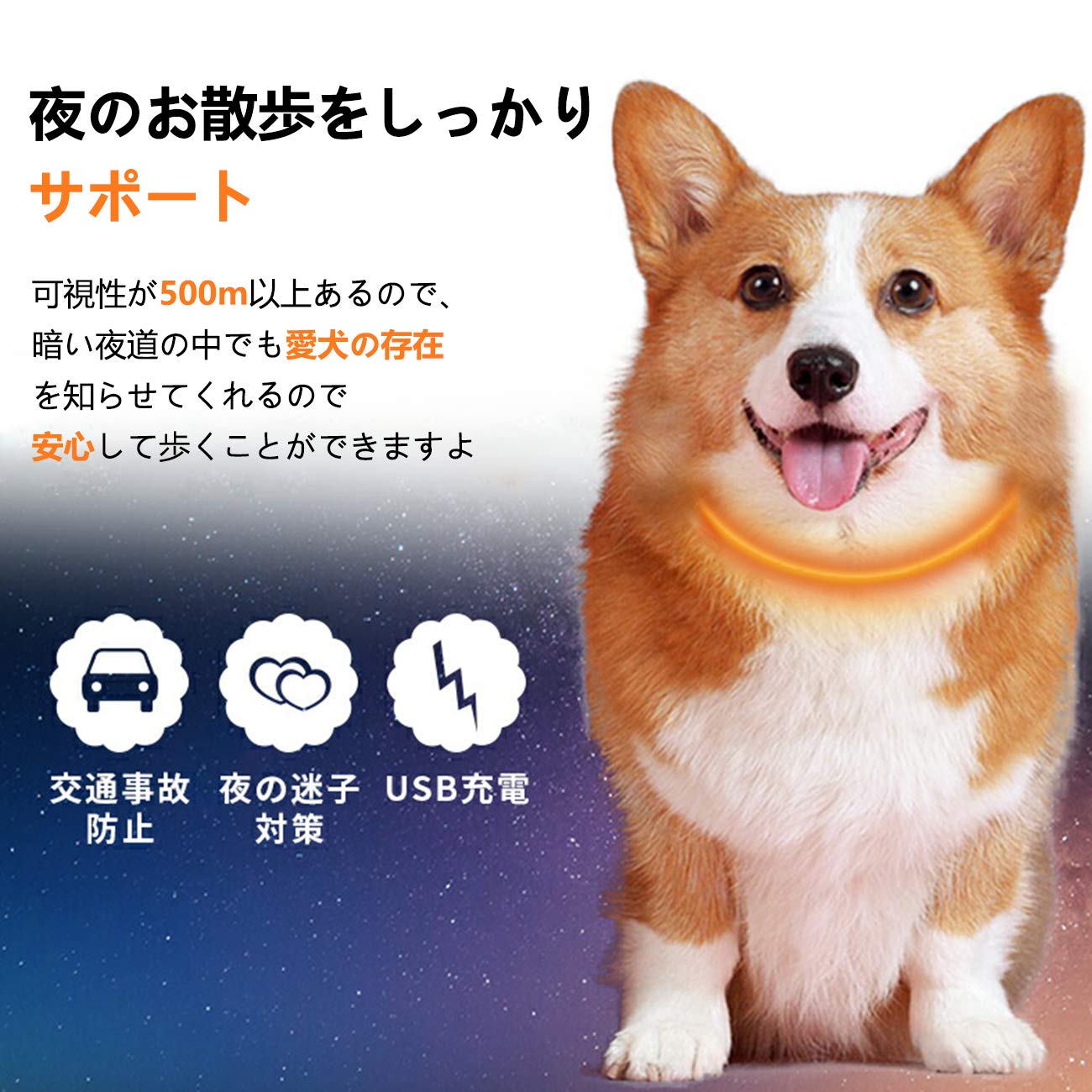光る首輪 犬用 ペンダント 夜の犬の散歩や雨のお散歩を安全に led 防水 ペット用 電池式 光る首輪 犬用 ペンダント 夜の犬の散歩や雨のお散歩を安全に led 防水 ペット用 電池式