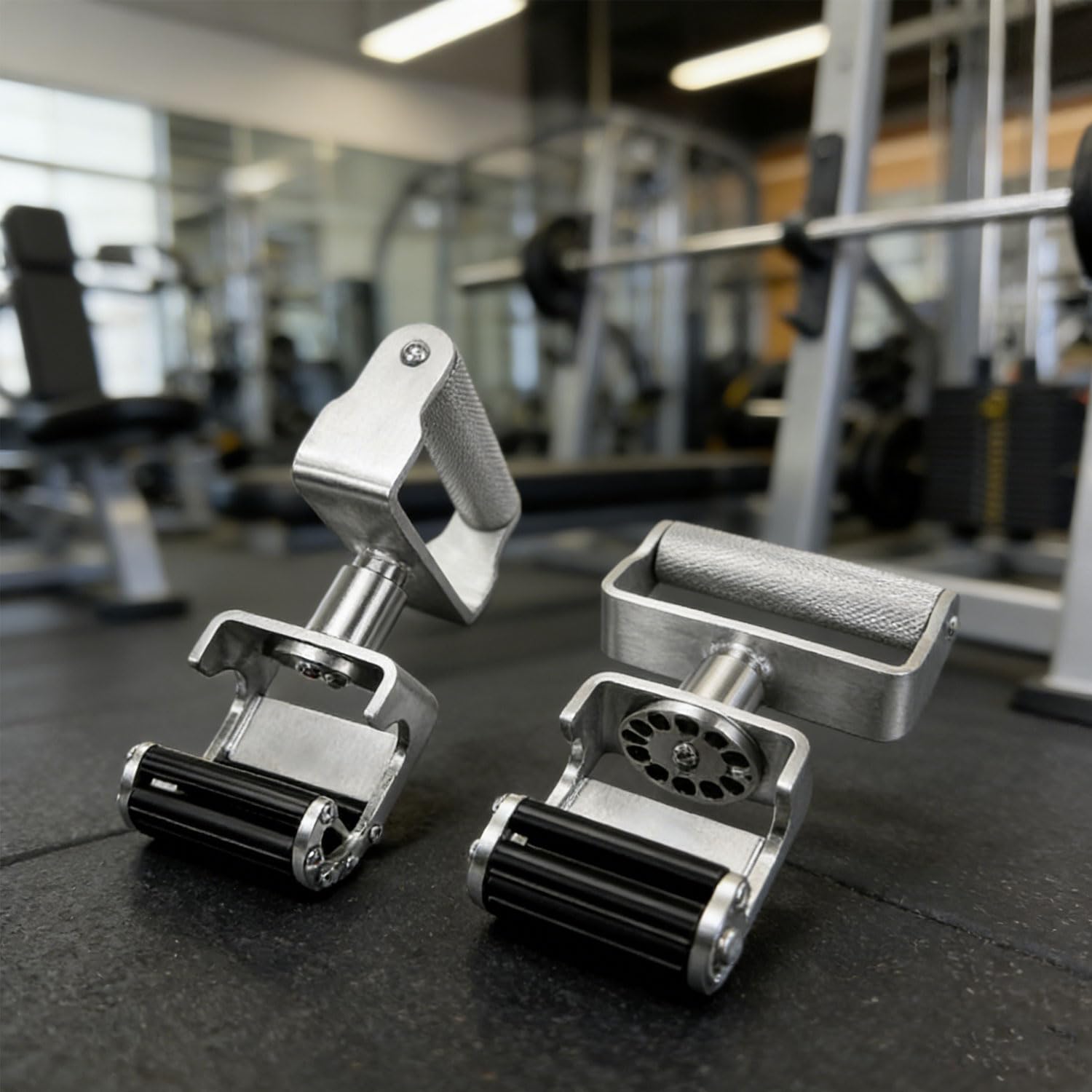 Drehbare Klimmzuggriffe, Edelstahl-Krafttrainingsgeräte, verstellbarer Winkel, 200 kg Kapazität, für Fitness-Studio-Workout