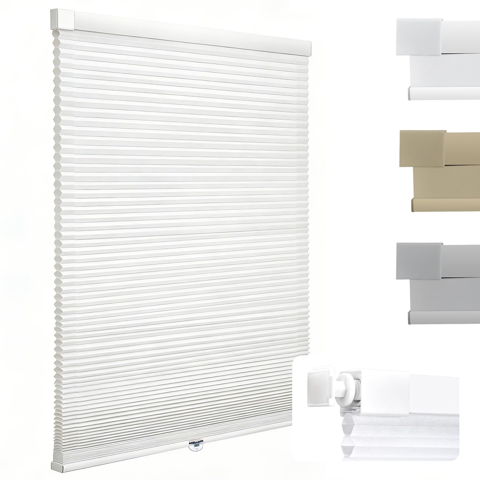 Photo 1 of No Drill Cellular Shades Light Filtering Honeycomb Blinds 70W×48H White