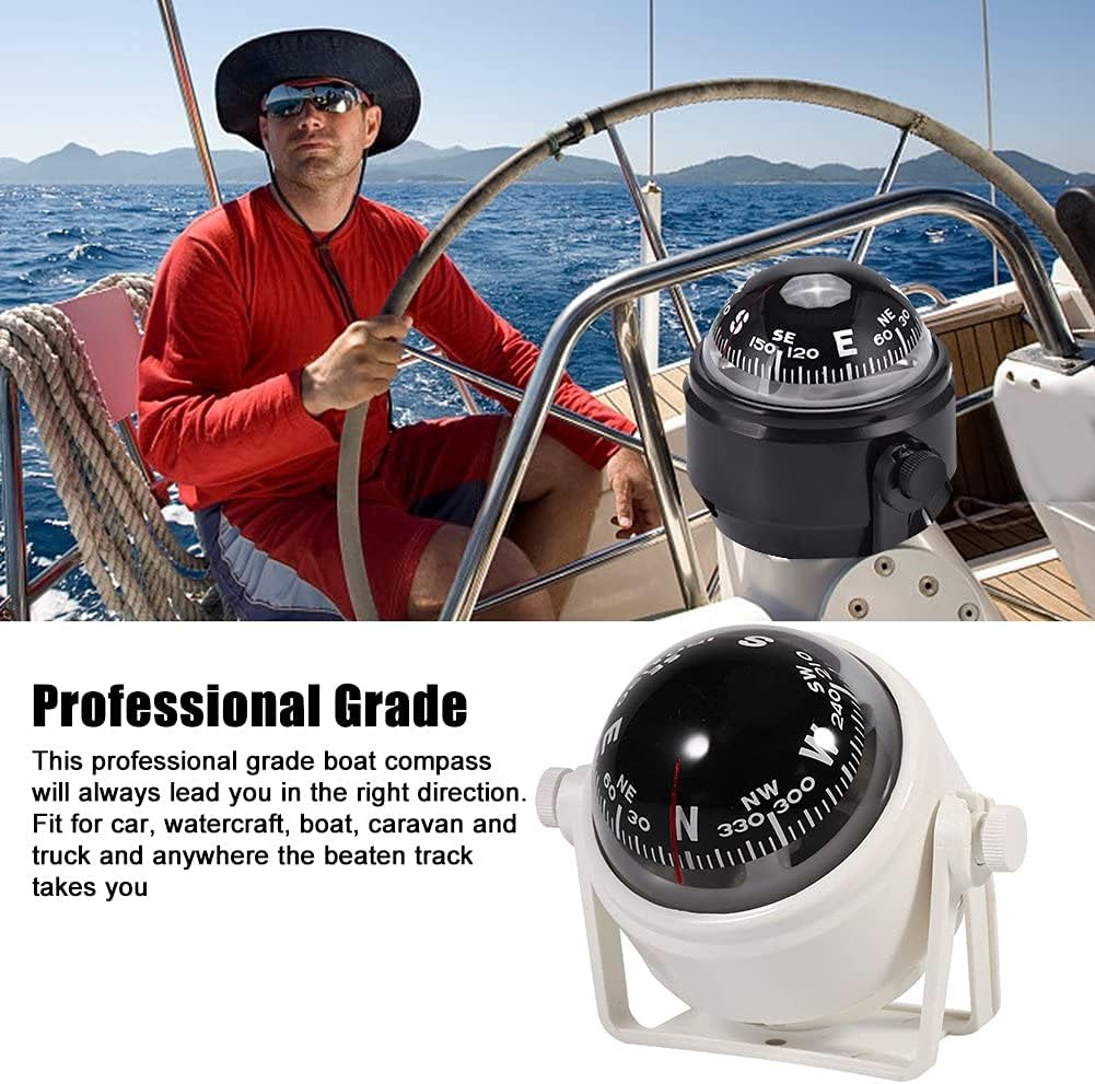 Universal Dashboard Compass with Backlight - High Accuracy Navigation for Car, Boat, Truck, RV & Marine Vehicles, 2 Sizes, Easy Mount