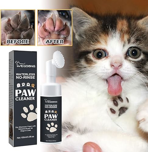Miniatura 5 de Champú sin agua limpiador de patas para perros, gatos, mascotas - Champú seco, cepillo limpiador de pies, bueno para cachorros