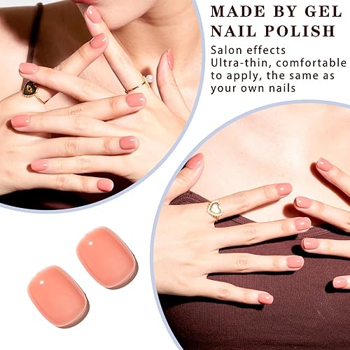 Miniatura 20 de Uñas postizas a presión de color rojo cereza extra cortas, uñas postizas cuadradas medianas, kit de uñas reutilizables con pegamento para uñas
