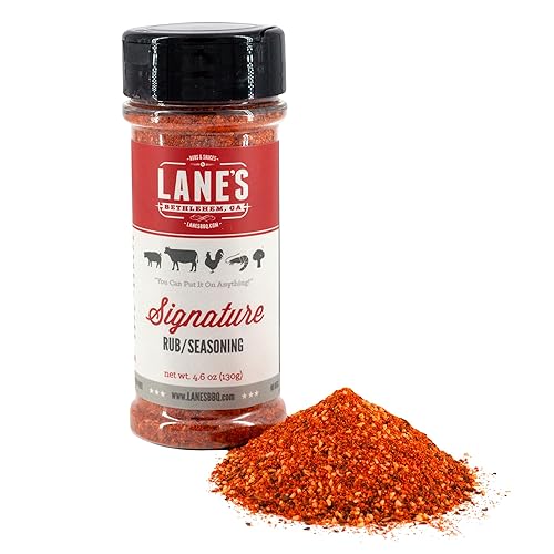 Lane's BBQ Signature Rub Seasoning Todo natural Sin gluten Sin MSG Sin conservantes 4.6 oz