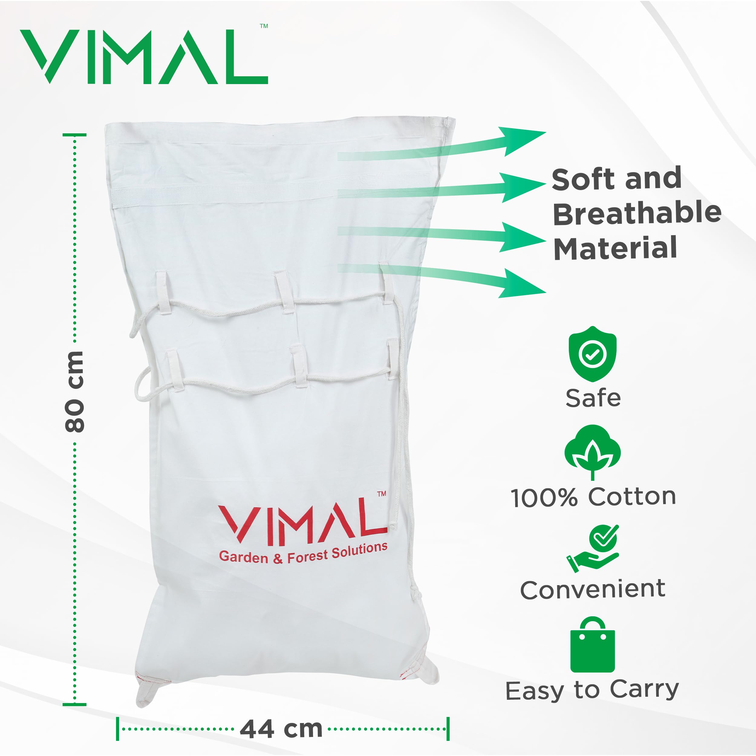 Vimal Heavy Duty Reptile Handling Drawstring Bag with Handle | Large 80 x 44 cm Breathable Cotton Transport Pouch | Reinforced Safety Corners for Snakes & Reptiles 1