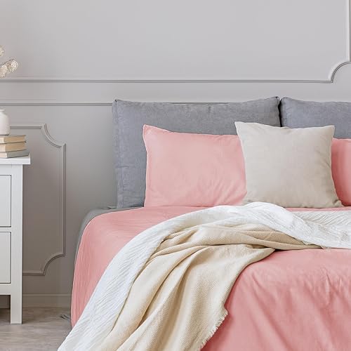 Miniatura 9 de JOLLYVOGUE Juego de sábanas de 6 piezas PinkQueen, sábanas tamaño Queen para dormitorio con bolsillo profundo, sin arrugas y refrescante, juego de