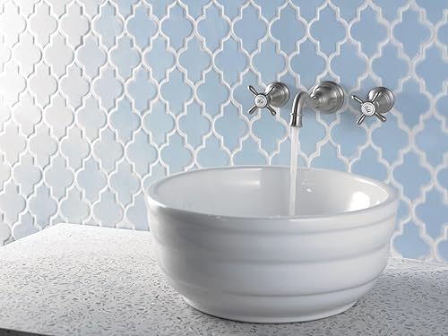 Miniatura 2 de Moen TS42112BN Weymouth - Grifo de baño con mango cruzado para montaje en pared, requiere válvula, níquel cepillado