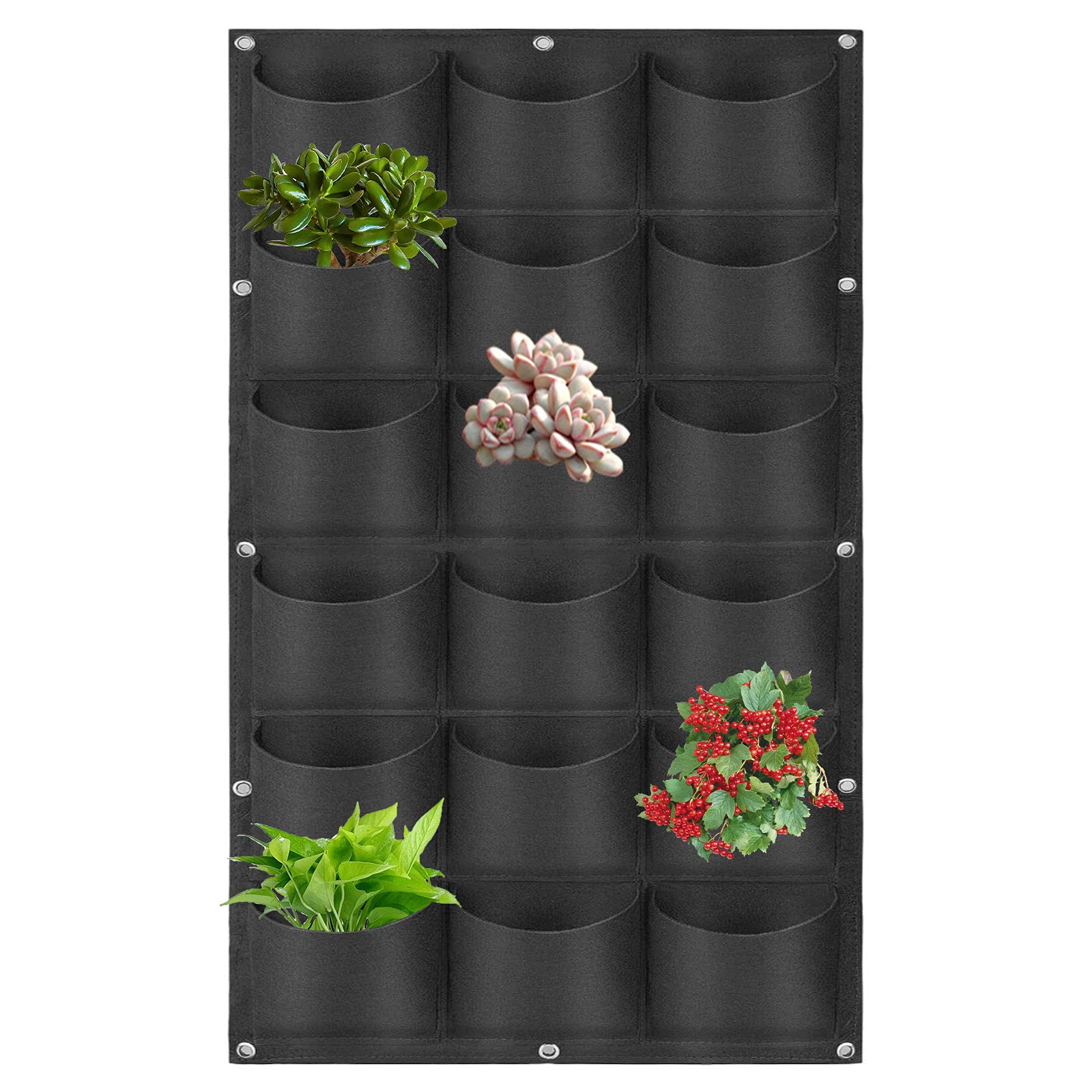 Hanging Planting Grow Bags, 18 Pockets