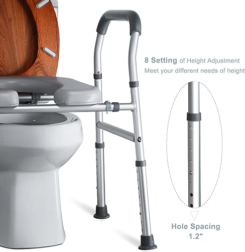 Miniatura 5 de Deewow Asiento de inodoro elevado con asas