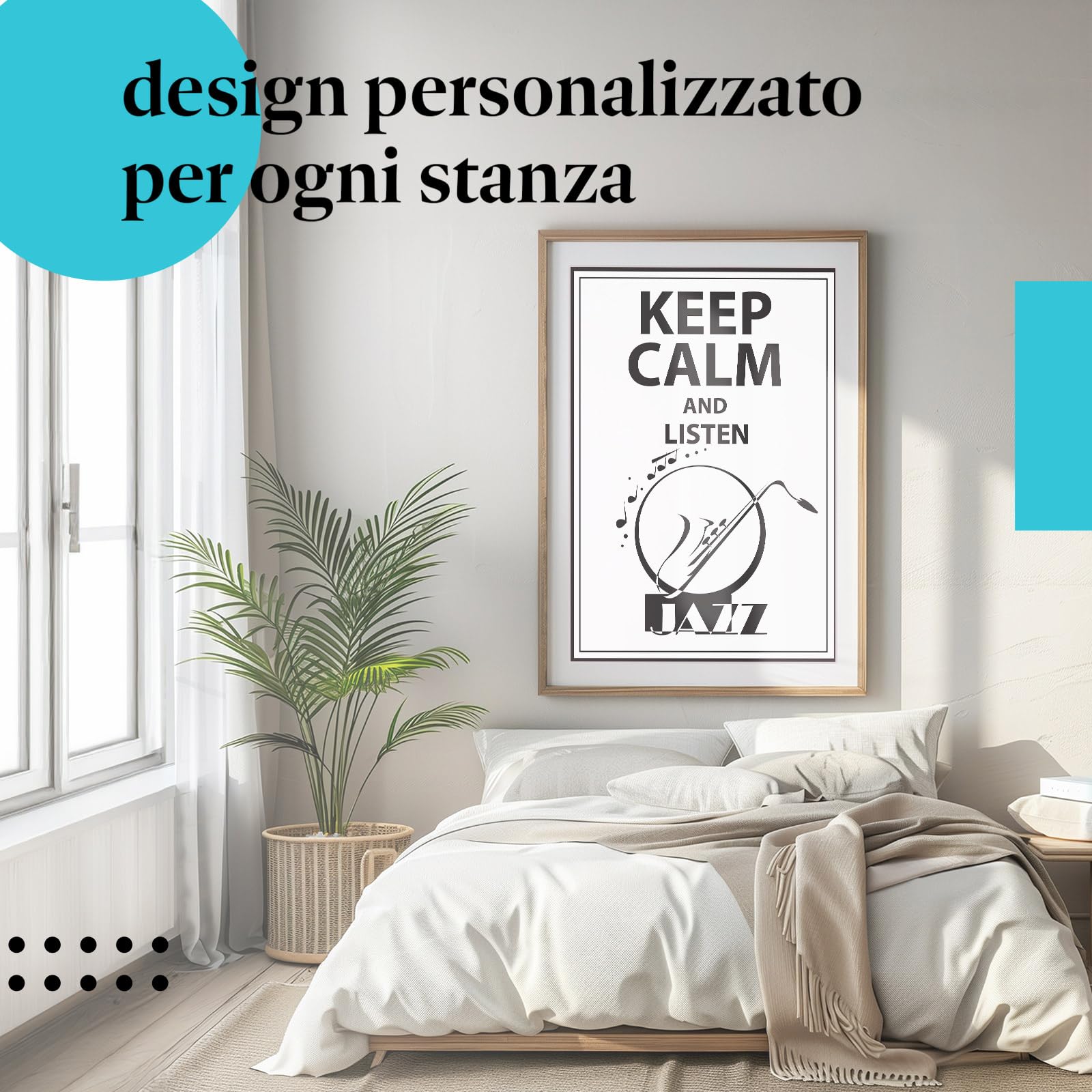 Postereck - 1013 - Poster jazz, Keep Calm musica cartello sassofono - Stampa con Scritta, Decorazione da Parete, Arredamento Interni, Stampa Fotografica - Tela - 100,0 cm x 75,0 cm
