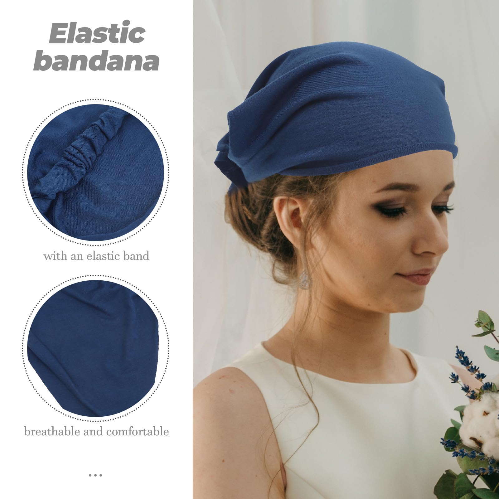 Healvian 6 Pièces Foulards Bandanas Triangulaires en Coton et Polyester pour Femmes, Élastiques, Confortables et Élégants, pour Décorer Cheveux Quotidien