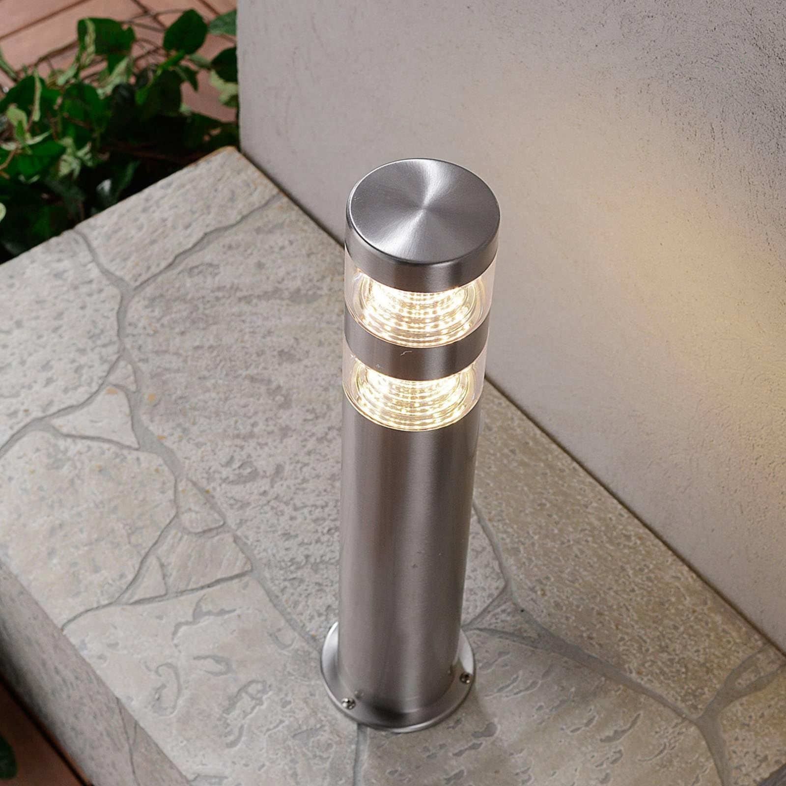 Lindby Lampada LED da esterni (Moderno) colore Grigio, in Acciaio Inox lampadina inclusa lampioncino paletto luminoso lampada viale lampione