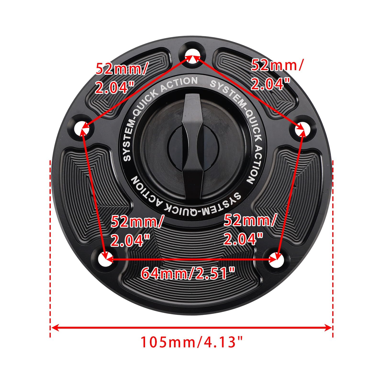 Combustible Tapa Tanque Ajuste para Yamaha YZF R1 R1S R1M R3 R6 R6S R7 Tapa de tanque combustible liberación rápida 5 orificios Tapon Deposito Combustible