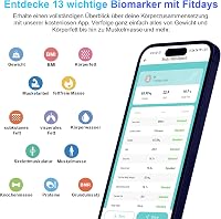 Healthkeep Bluetooth Fürdőszobai Mérleg 13 Egészség Metrika Android iOS App 180kg Kék 2