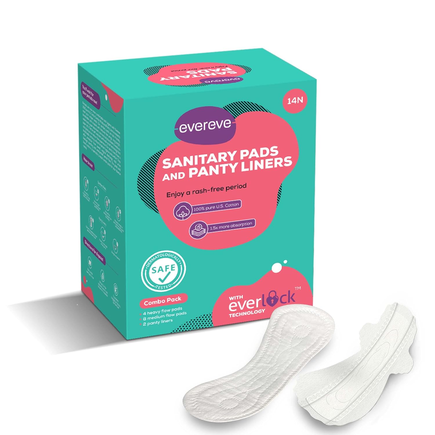 Buy Evereve 100 pure U.S. Cotton ultra thin sanitary pad & panty liner