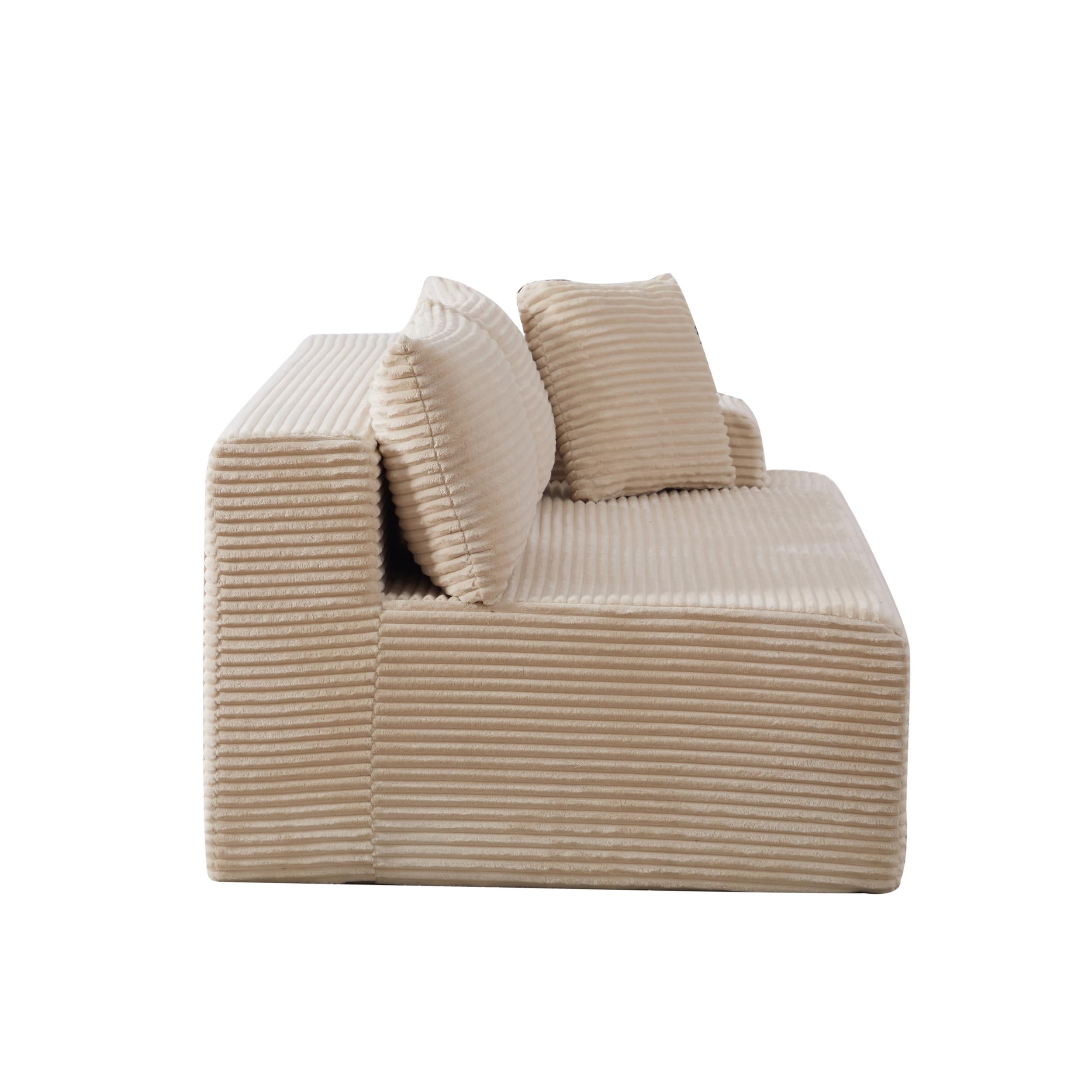 Generisch Sofá de Compresión Modular Chenille Beige, Previamente Montado