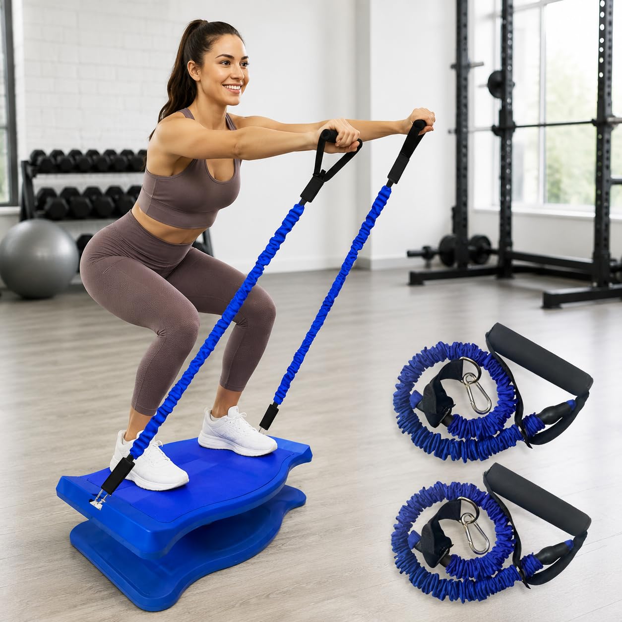 Balance Board Antiscivolo per Core Training dell'Equilibrio con Fascia di Resistenza