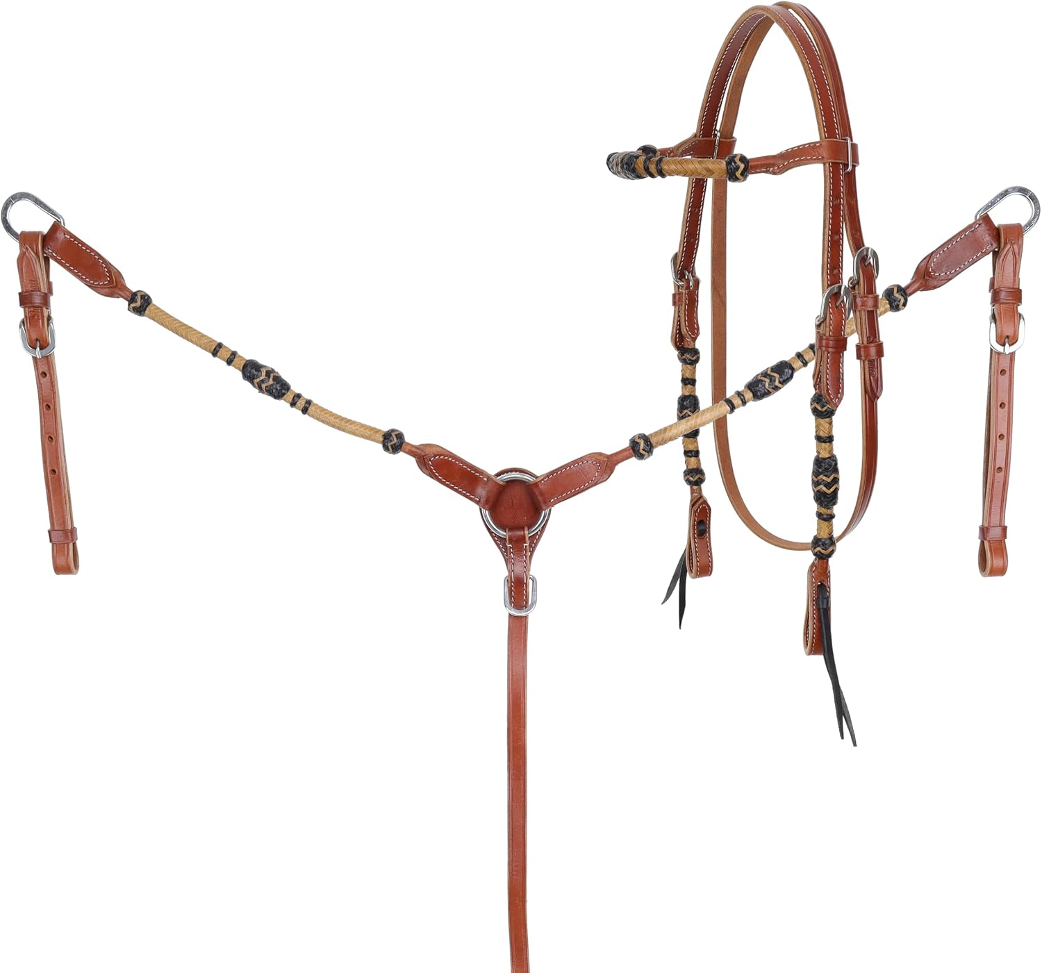 Showman Rawhide Ridge Browband Headstall & Breast Collar Set