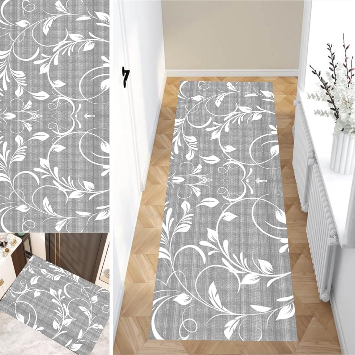 Runner Rug for Hallway 1'8"x2'7" Non Slip Area Rug Runner for Living Room Washable Vintage Doormat Runner Rugs Floor Carpet for Entryway Bedroom Doorway Indoor Office