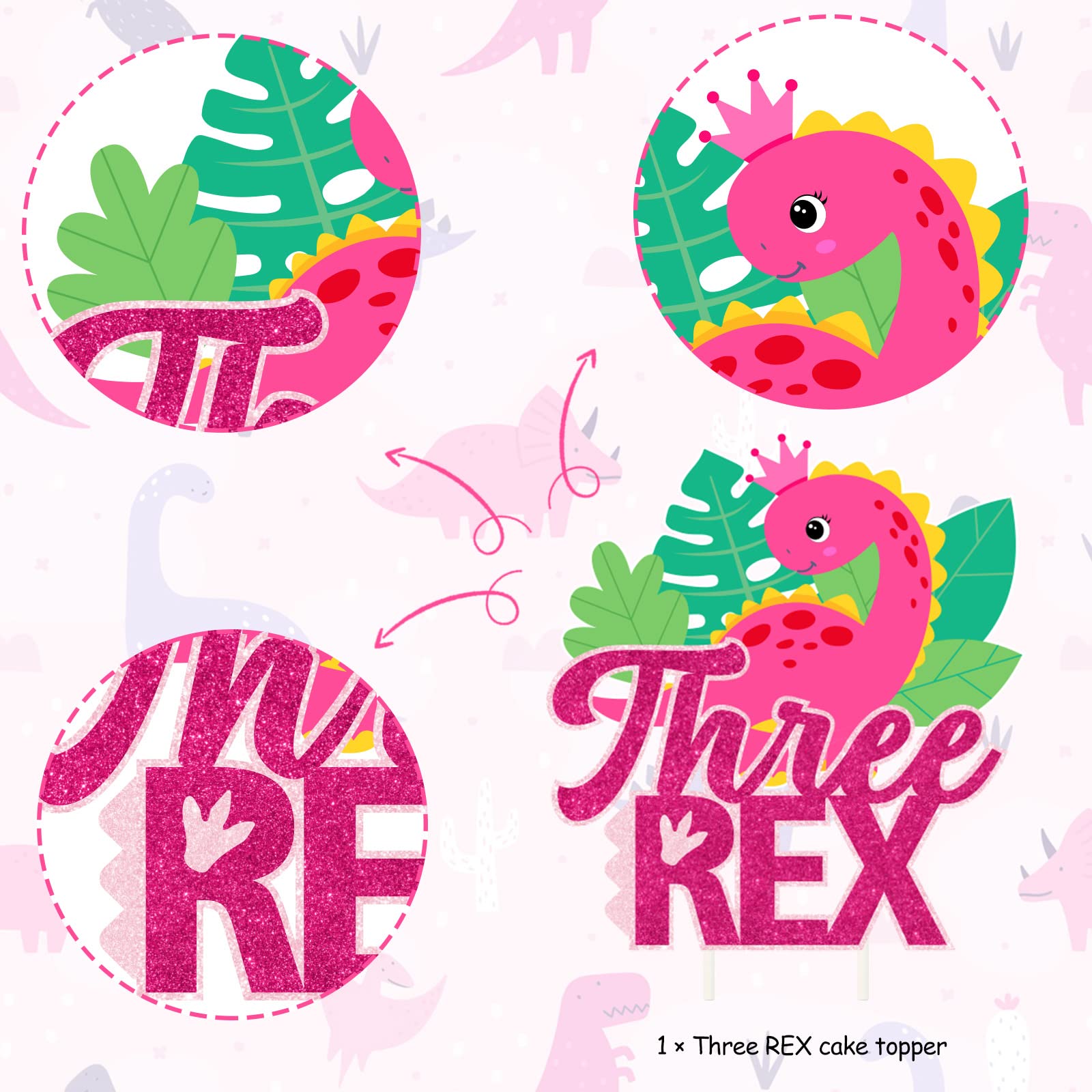 Set di 26 decorazioni per torte a forma di dinosauro, decorazione per