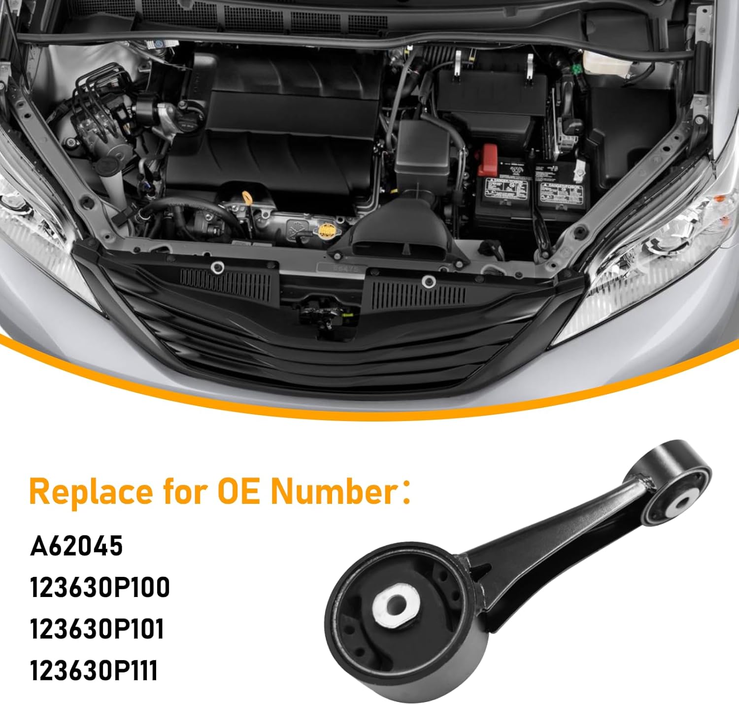 Moonlinks Compatible with Toyota Sienna Torque Strut Mount 2011 2012 2013 2014, Engine Torque Strut Mount for Sienna 3.5L V6 Engine 2011-2014, Replace for A62045/123630P100/123630P101/ 123630P111