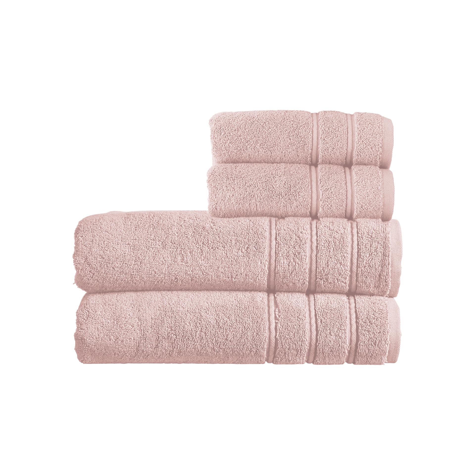 Christy Antalya Bath Sheets Set | 4 Piece | 100% Turkish Cotton | 600GSM | Soft Plush Luxury Towel Set | 2 Bath Sheets 2 Hand Towels | Quick Dry | Pale Rose Pink