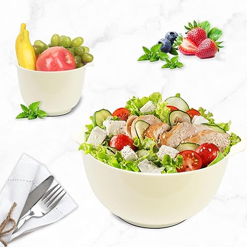 Miniatura 7 de BoxedHome Tazones grandes de plástico de 4 cuartos de galón, juego de cuencos mezcladores aptos para microondas con boquilla de vertido, cuencos
