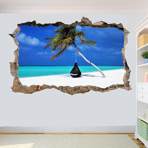 Miniatura 9 de Pegatinas de pared de planeta 3D con espacio destrozado, vinilo extraíble para decoración del hogar, calcomanías de vinilo de galaxia, arte para