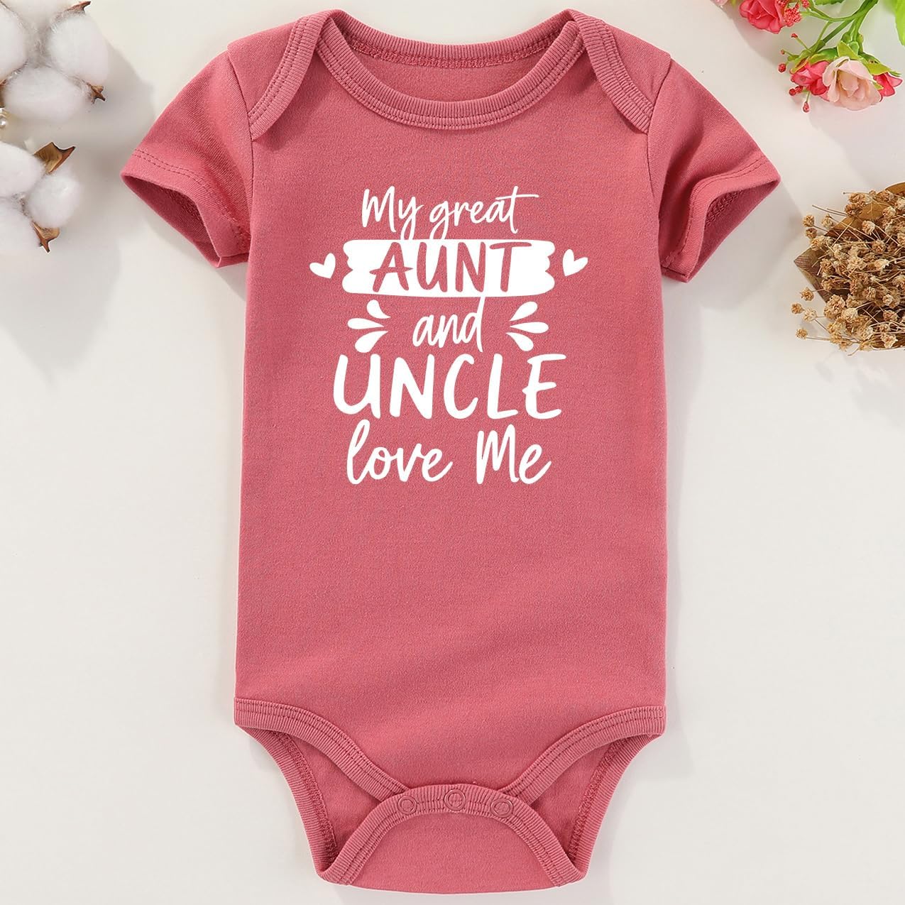 My great Aunt and uncle love me Baby Clothes Aunties newborn Bodysuits auntie girl outfits - Image 2