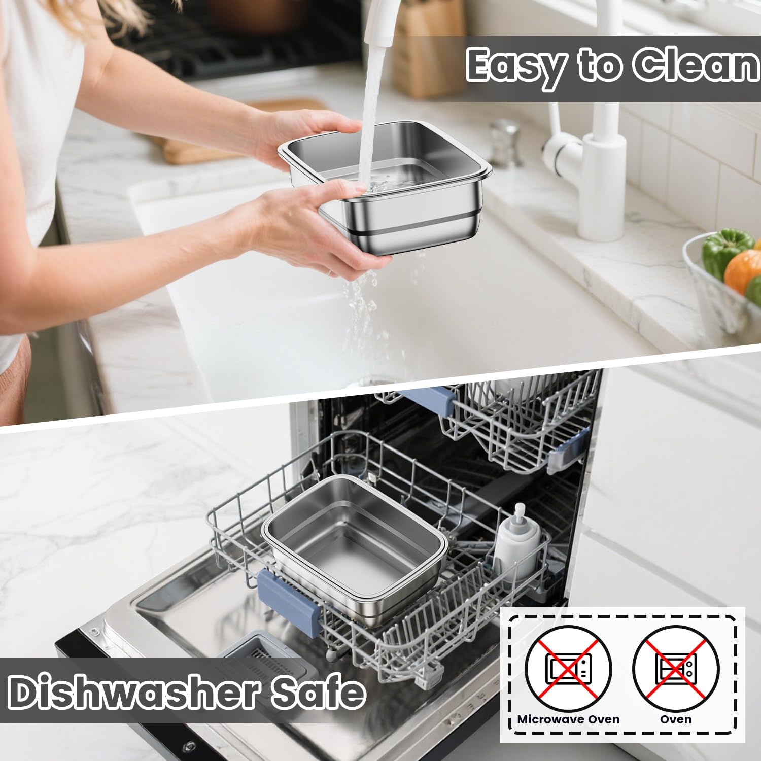 1.5L 304 Stainless Steel Electric Lunch Box Inner Container – Food Containers for Lunch with Leakproof, Removable Divider & Dishwasher-Safe(Only applicable to Electric Lunch Box) - Image 5