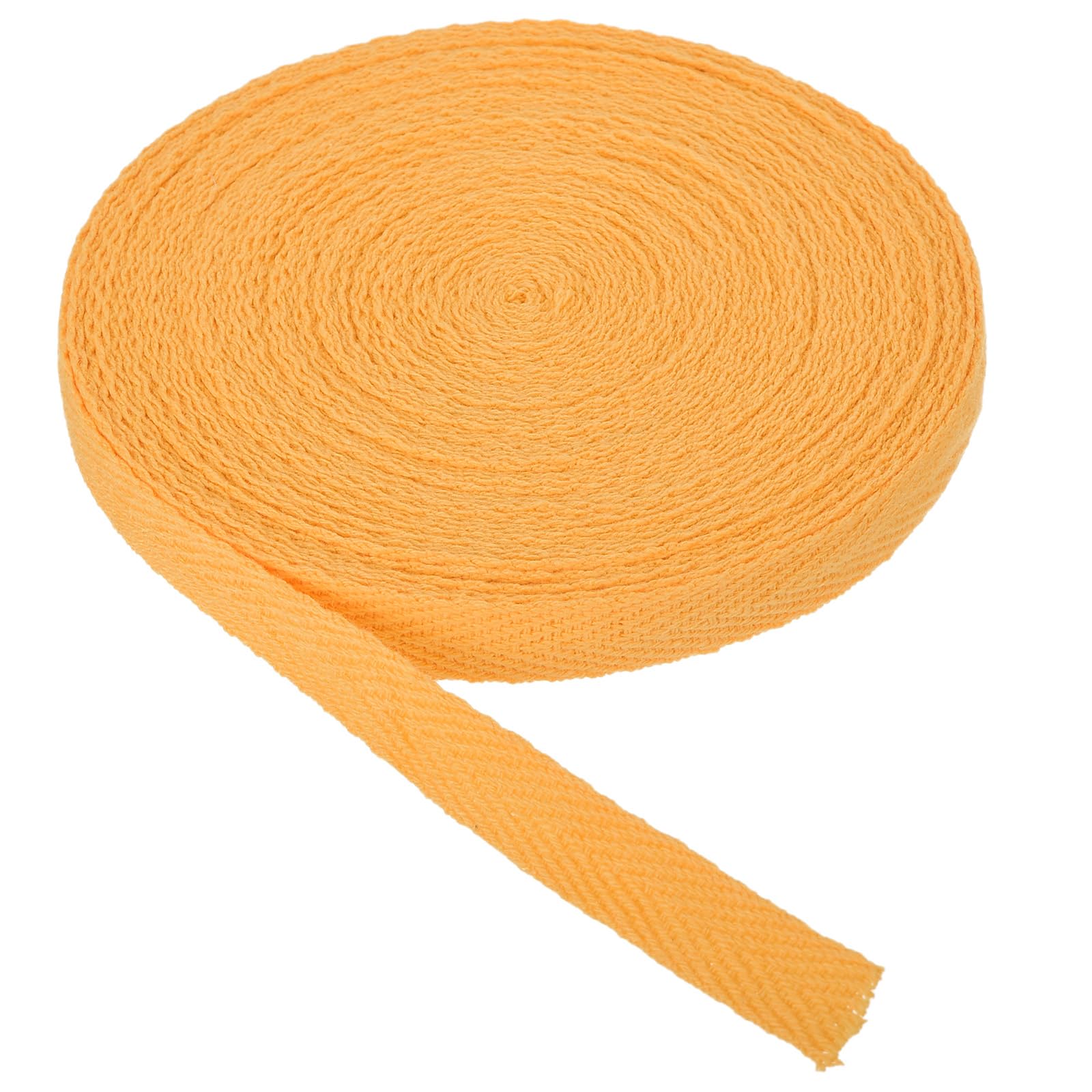 PATIKIL Cotton Twill Tape 10mm(3/8 Inch) 10 Yards Cotton Ribbon Bias Binding Tapes Herringbone Webbing Trim for Sewing Gift Wrapping Craft DIY Ginger Yellow