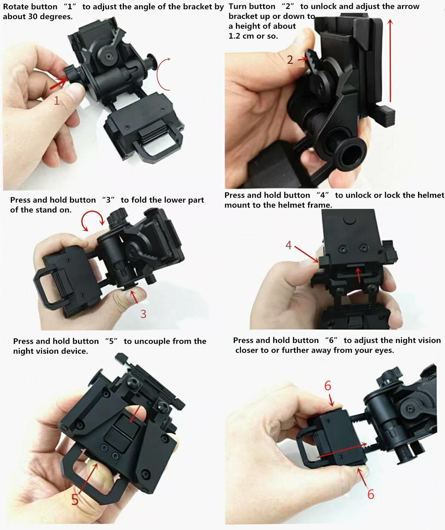 Monture en aluminium L4G24 NVG pour Casque Bras de montage pour lunettes de vision nocturne PVS15/18 GPNVG18