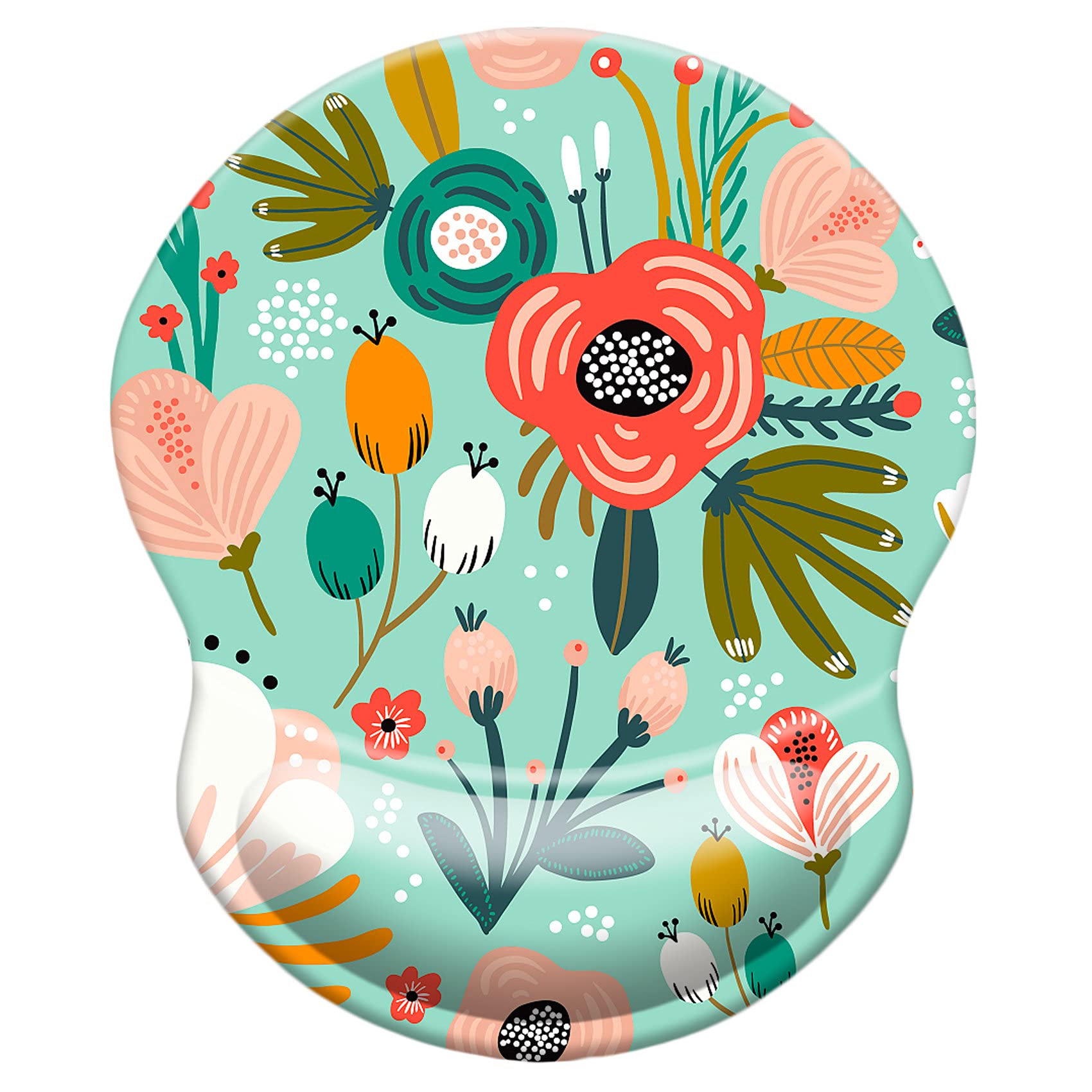 Knocent Ergonomic Design Mouse Pad with Wrist Rest Support, Cute Wrist Mouse Pad Non-Slip PU Base, Pain Relief Mousepad for Gaming & Working (Wrist