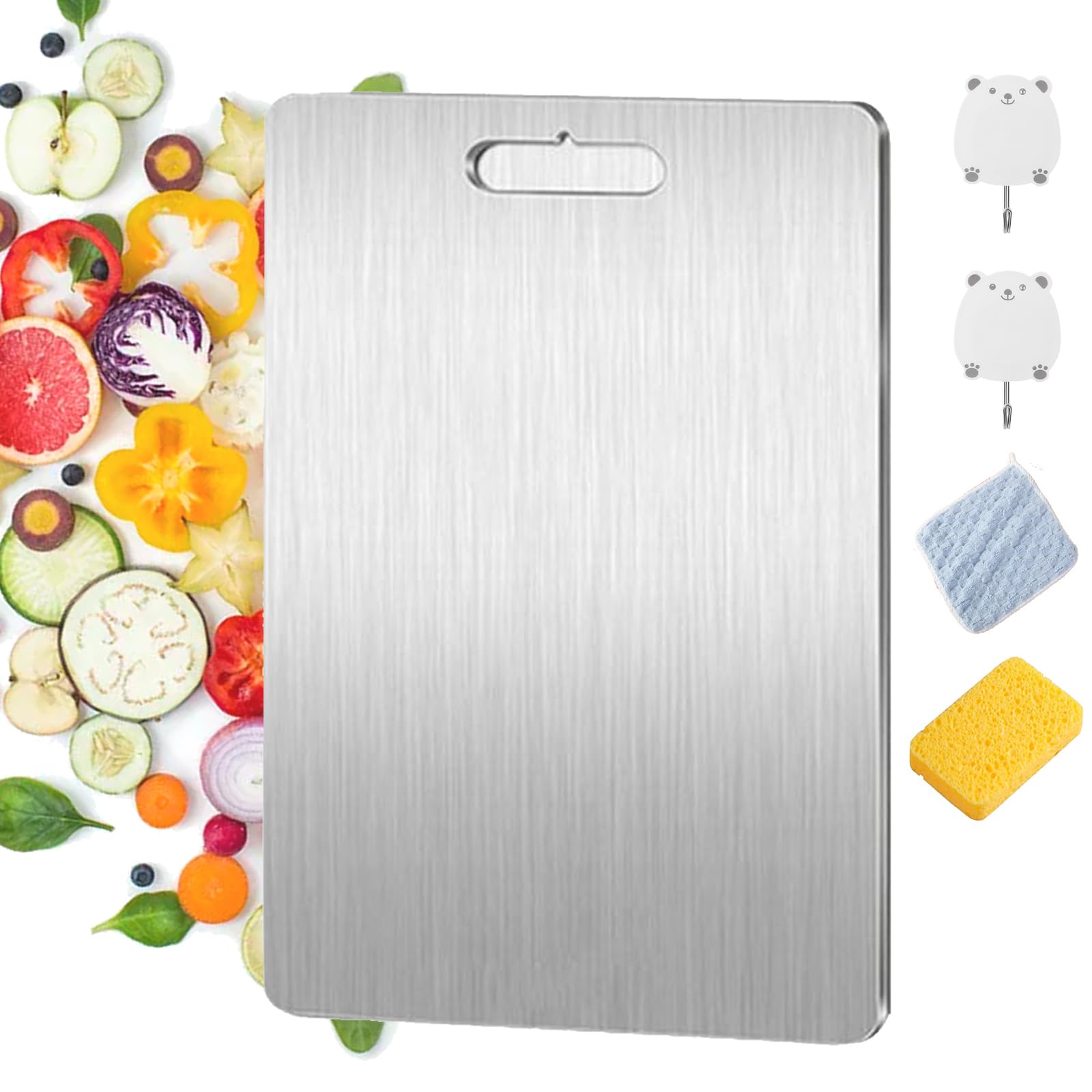 2 Pièces Planche à Découper En Titane,304 Planche À Découper En Acier Inoxydablplanche A Decouper Double Face De Qualite Alimentaireanti Moisissurepour Couper La Viandeles Legumesles Fruits 88660773