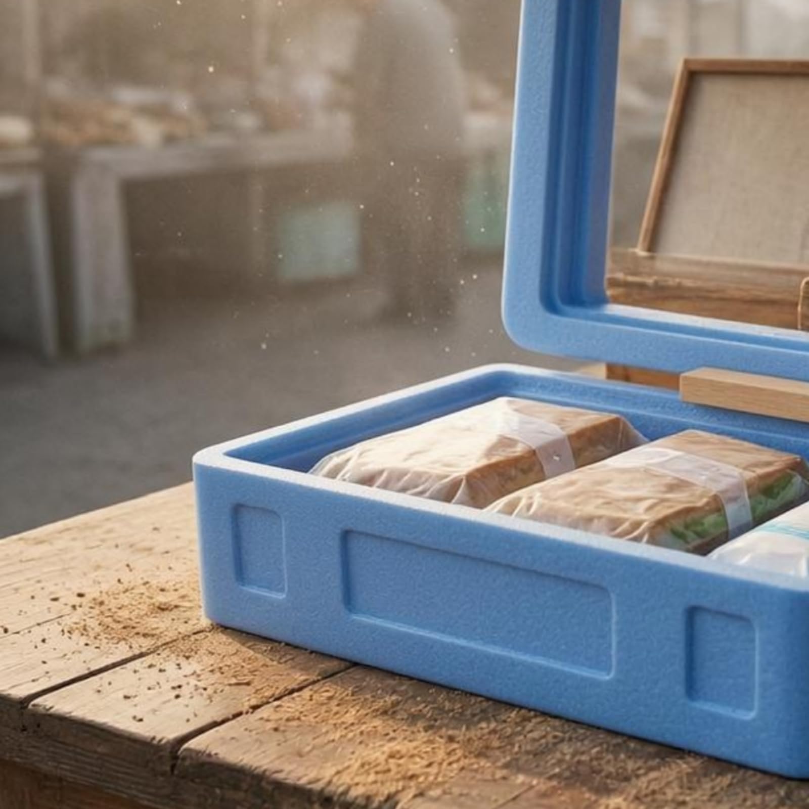 Contenitore Termico Isolato Rettangolare Porta Alimenti in Materiale Stile Semplice Maniglie Laterali Coperchio Trasparente Adatto per Trasporto Cibo Conservazione Cucina 24L, Arancione