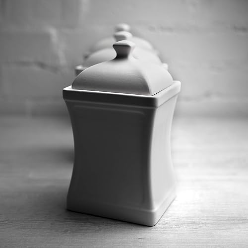 Miniatura 7 de City to Cottage Juego de 3 tarros de almacenamiento de cocina de cerámica con patrón de lavanda morado y crema hecho a mano, 31.5 onzas / 30.4 fl