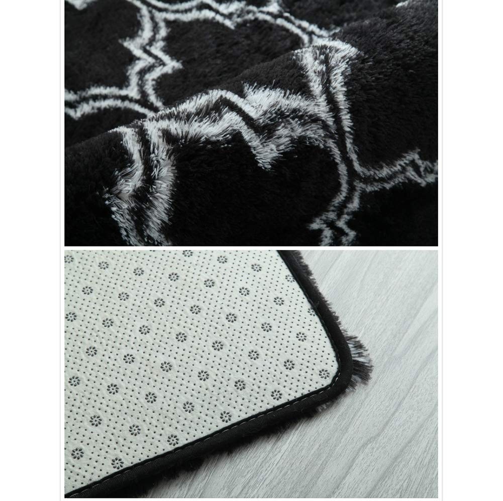 Tapis Fausse Fourrure, Tapis Peluche Tapis Moelleux pour Salon Chambre Canapé étage,Tapis Puériculture,Noir,100x160cm(3.3x5.2ft)
