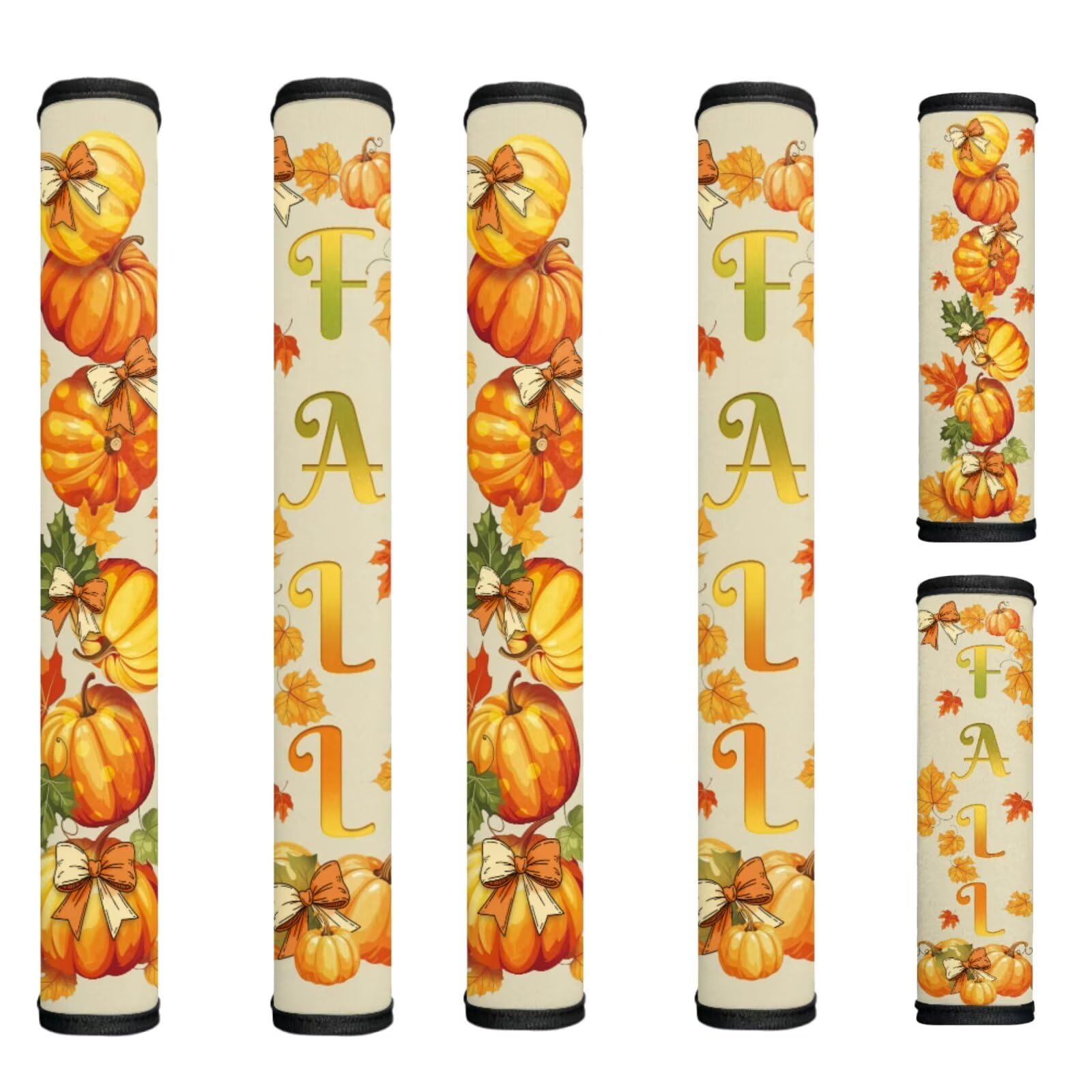 Happy Fall Refrigerator Door Handle Covers Set of 6 Bow Print Electric Appliance Handle Covers Anti-Slip Fridge Gloves Heat Proof Microwave Fall Maple Kitchen Decoration