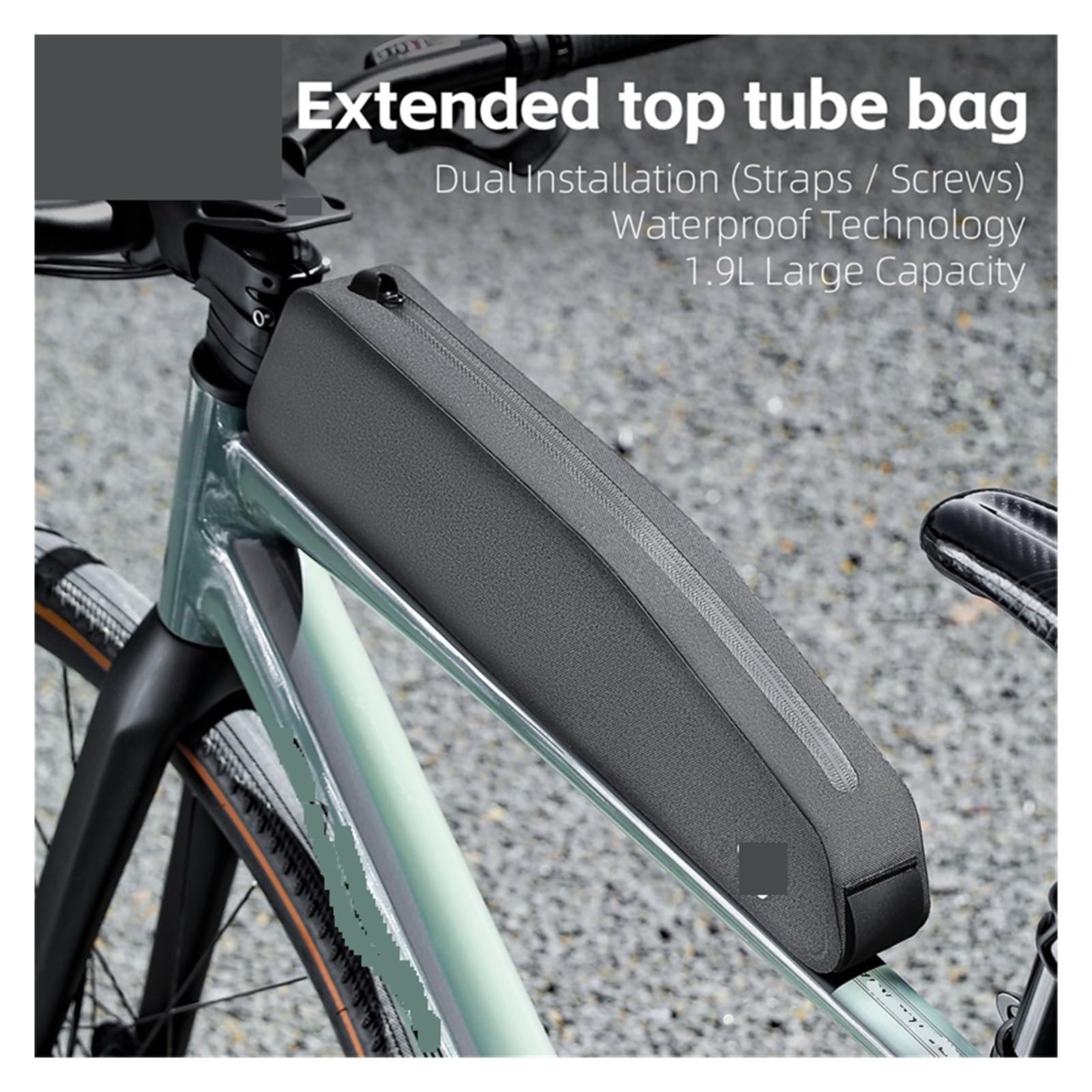 Borsa for telaio con tubo superiore extra lungo for bicicletta Accessori for bici impermeabili e resistenti alla vernice