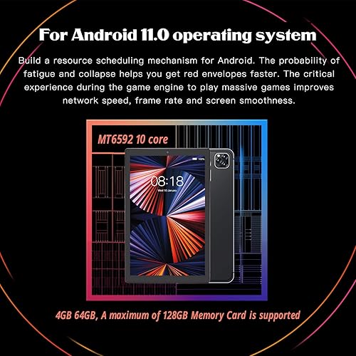 Miniatura 9 de Tablet de 10.1 pulgadas, tableta Full HD 1080P, pantalla táctil 1080x1920, 11, 4GB+64GB, 8MP+13MP, tipo C, batería de carga rápida de 8000mAh