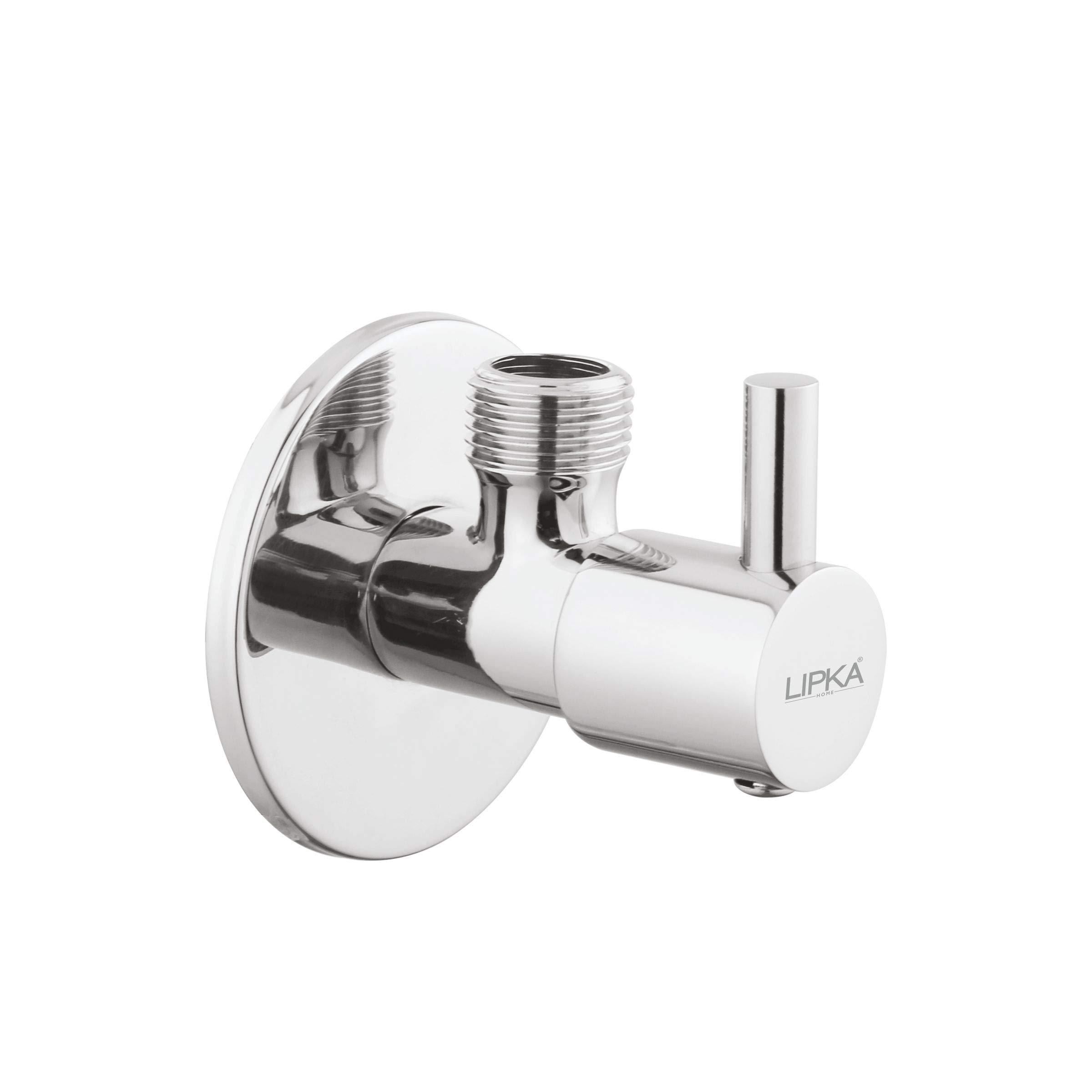 LIPKA Sydney Brass Angle Valve With Wall Flange | Angle Cock for Bathroom | Angle Valve | Chrome Silver