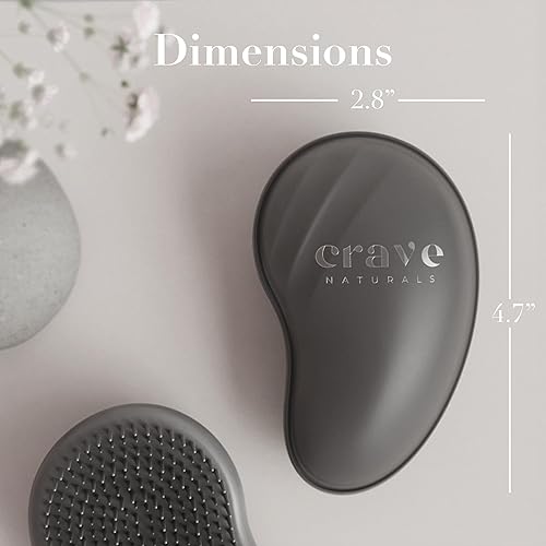 Miniatura 3 de Crave Naturals Cepillo Mini para Desenredar el Cabello Negro  Cepillo Desenredante para Cabello que Desliza para Mujeres, Niños y Pequeños  Cuidado