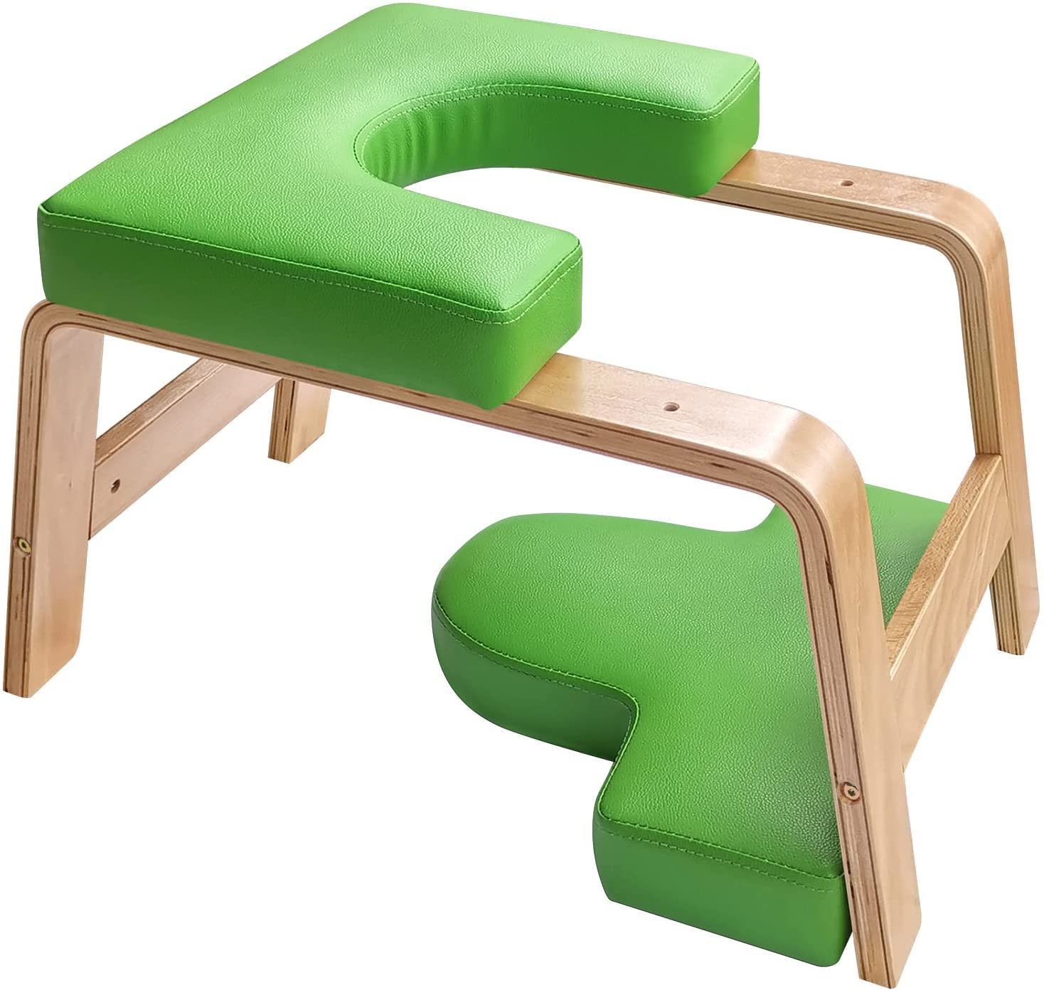 Sedia di Inversione Yoga, Sgabello Yoga in Legno per Famiglia e Palestra, Panca Yoga Multifunzionale con Cuscino Rimovibile, Allevia la Fatica e costruisci Il Corpo