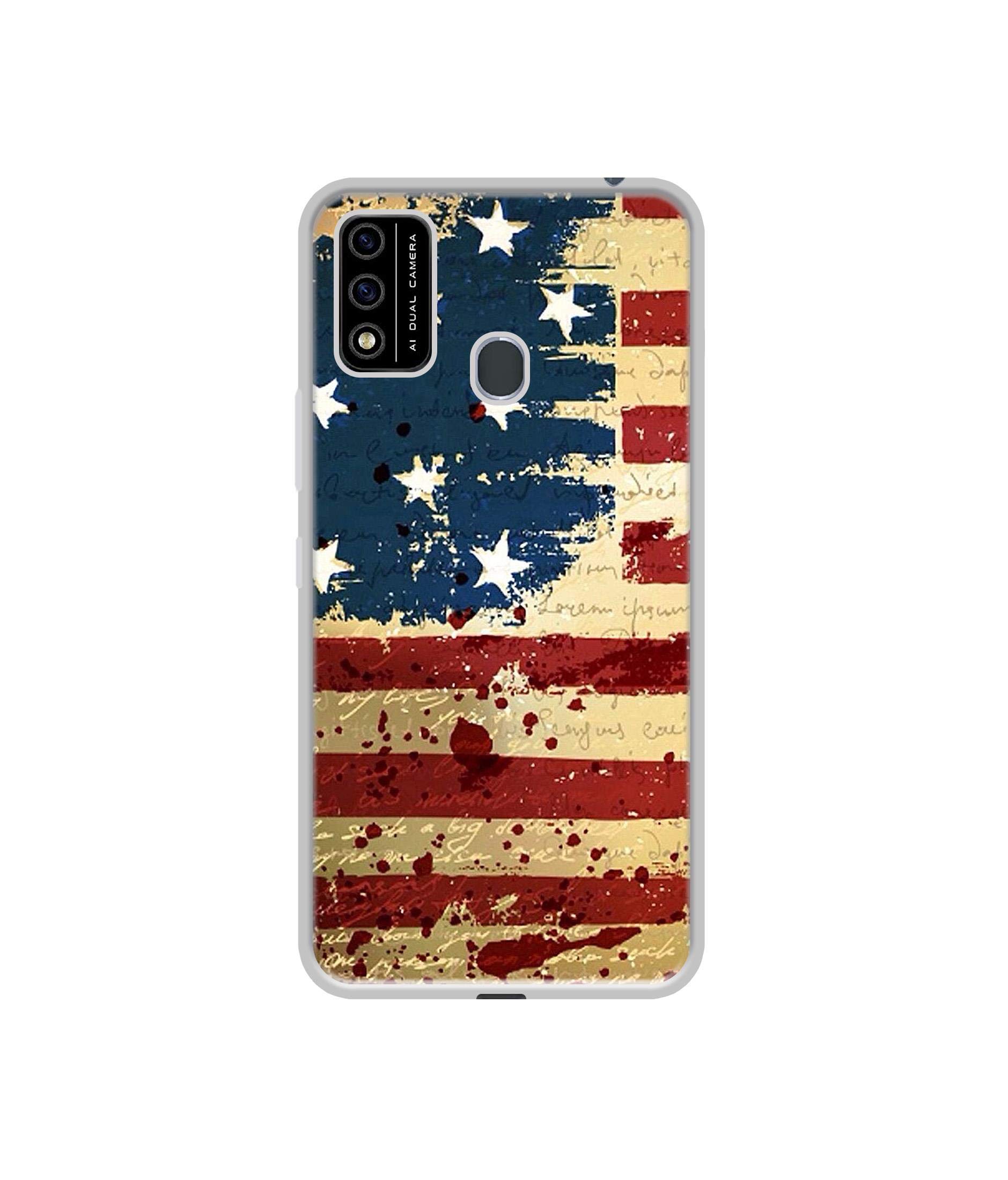 Casotec Colorfull USA Flag Design Printed Silicon Soft TPU Back Case Cover for Itel A48