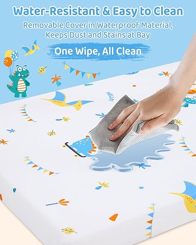 Miniatura 4 de Colchón Pack and Play 38 x 26 pulgadas, suave, transpirable, portátil, para cuna para bebé, impermeable, lavable, se adapta perfectamente a Pack n