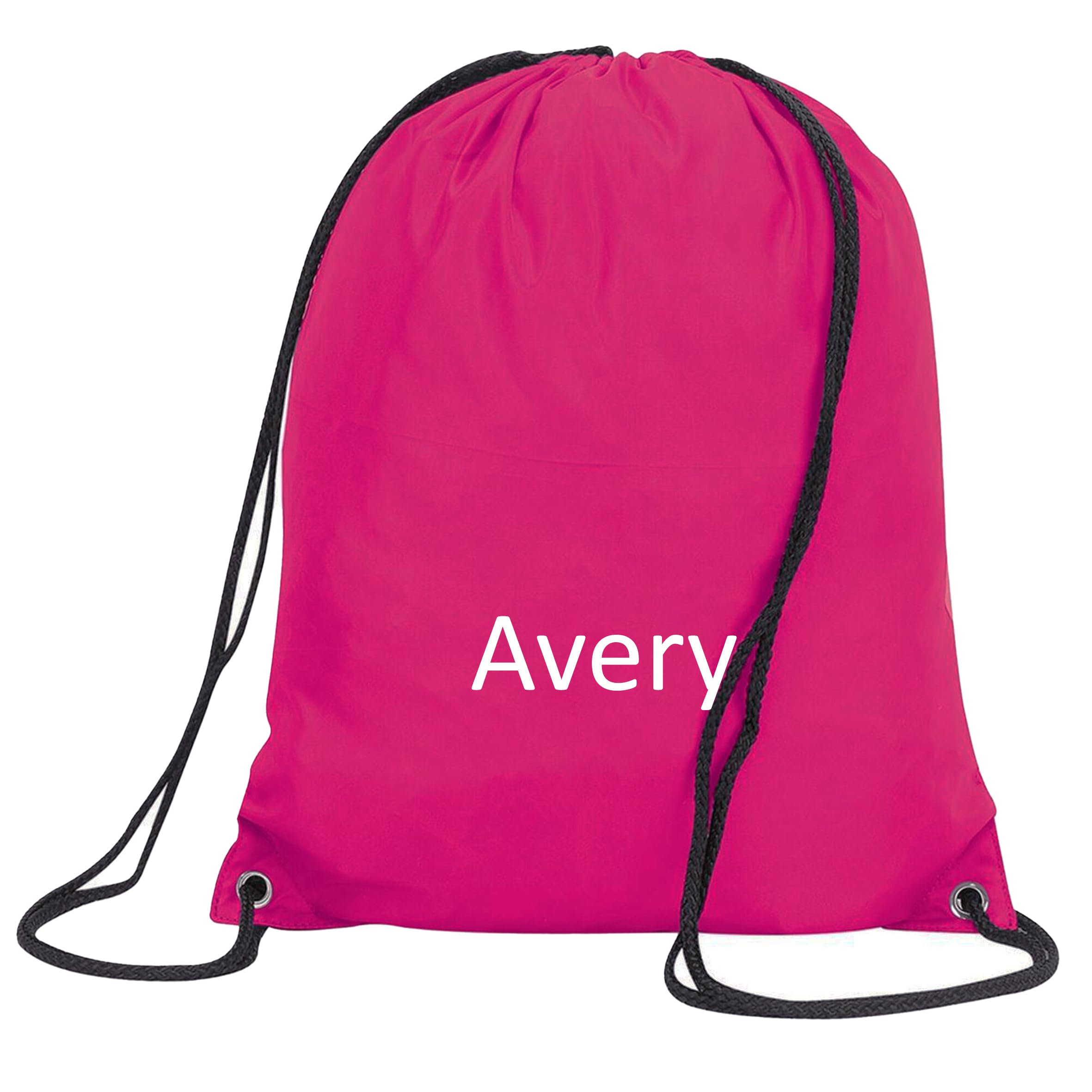 JJLC Personalised School Sports Gym PE Drawstring Bag Embroidered Name (Cerise Pink)