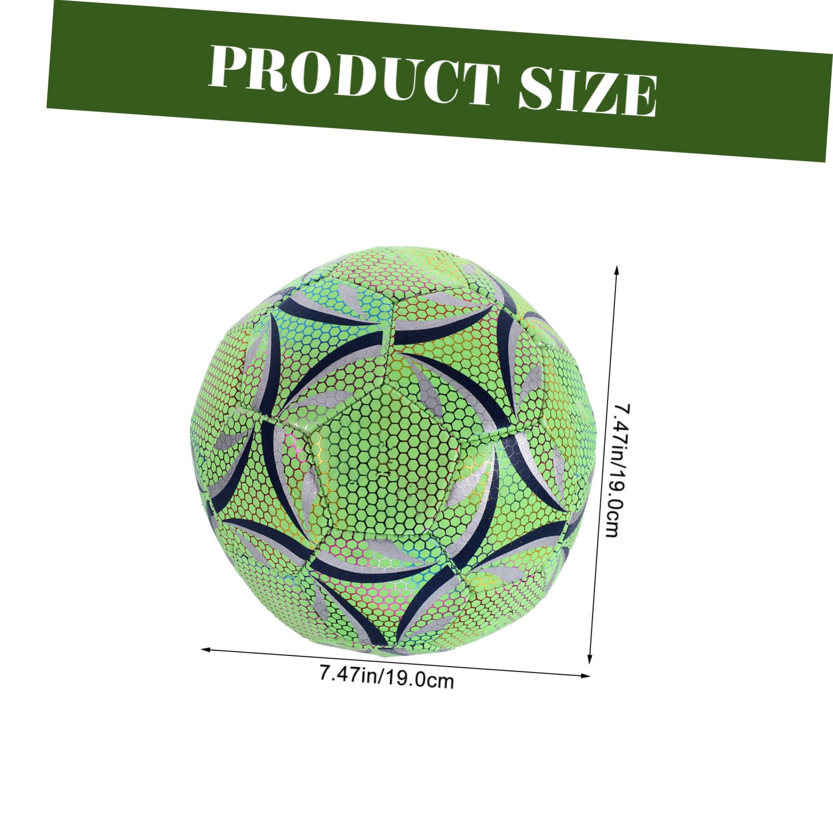 Toddmomy Balón de Fútbol Fluorescente y Reflectante Verde para Entrenamiento, Material PU Resistente, Adecuado para Jugar en Grupo