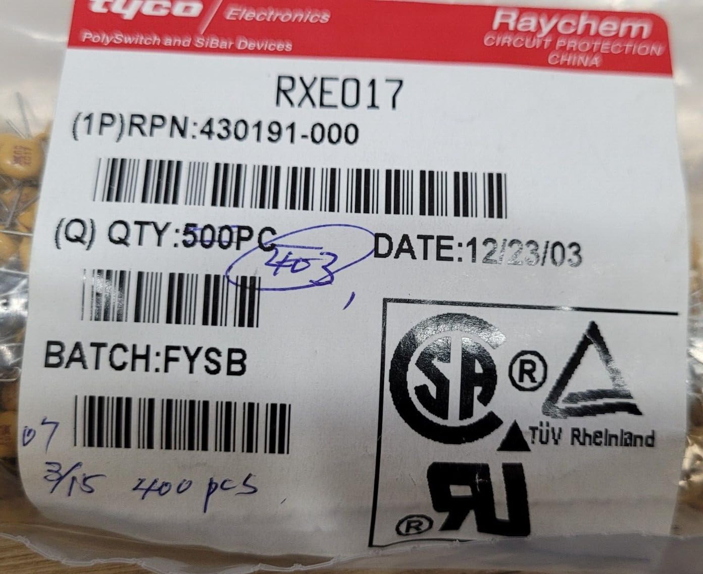 (5 PCS) RXE017 fits RAYCHEM Compatible with PTC Reset Fuse 60V 170MA Radial