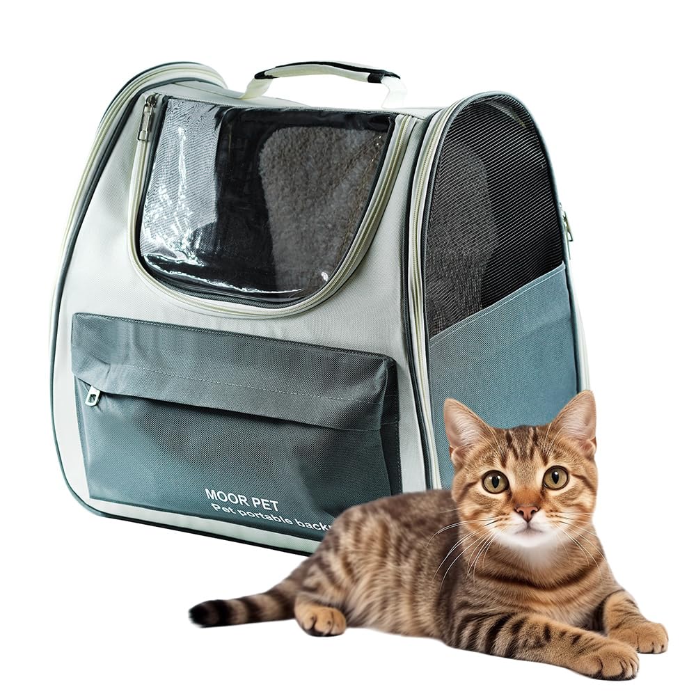 SMELL & SMILE Transportadora Gatos Portátil y Transpirable Bolsa para Mascotas Perros Gatos Animales Color Gris
